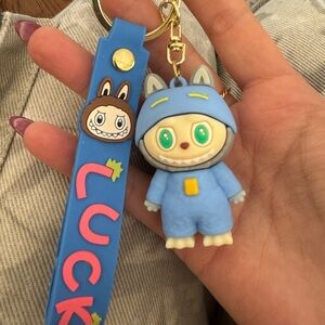 Blue Monster Labubu Keychain Luck